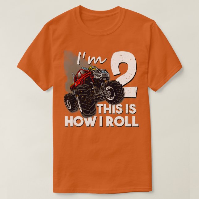 Camiseta Presente Do Monstro Do segundo aniversário De 2 An (Frente do Design)