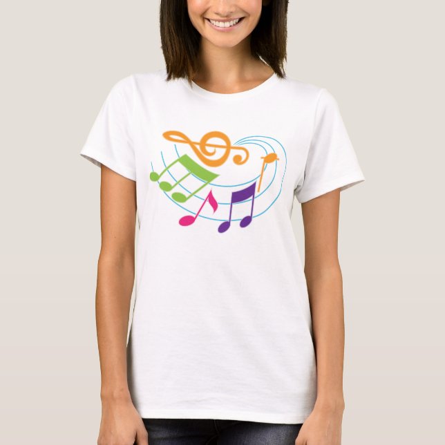 Camiseta Presente do músico das notas musicais (Frente)