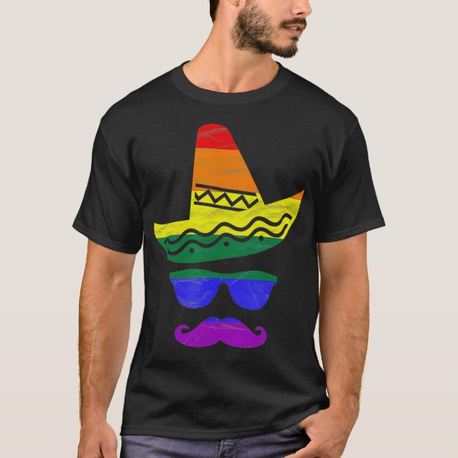 Camiseta Presente do Orgulho LGB do Arco-Íris gay mexicano (Frente)