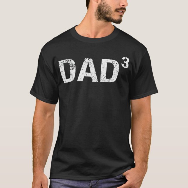 Camiseta Presente do Pai de 3 Pai para o terceiro Poder ret (Frente)