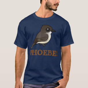 Camiseta Presente do passarinho Phoebe Oriental de desenho