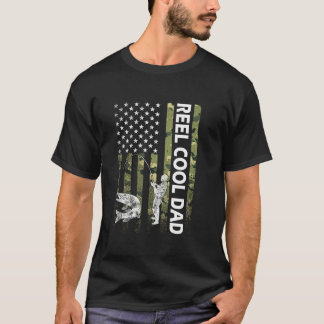 Camiseta Presente do pescador Dia de os pais de camuflagem