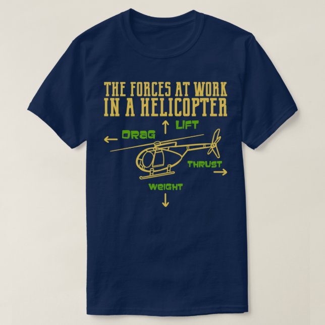 Camiseta Presente do piloto de helicóptero  (Frente do Design)