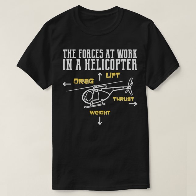 Camiseta Presente do Piloto Helicóptero 4 (Frente do Design)