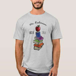 Camiseta Presente do professor da classe Apple com pilha de