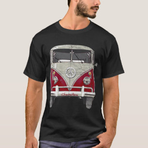 Camiseta Presente do Surf Hippie Red Micro Bus Van Vintage