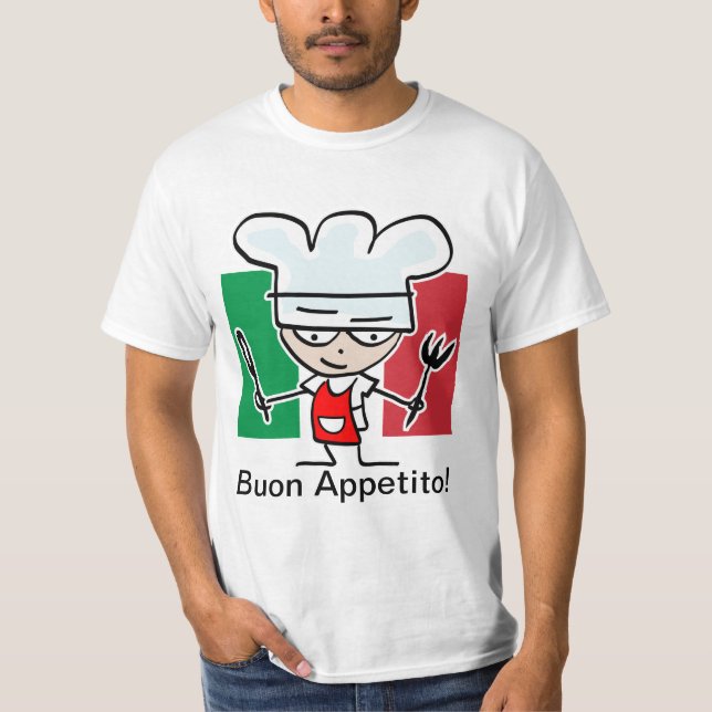 Camiseta Presente do t-shirt para cozinheiros italianos do (Frente)