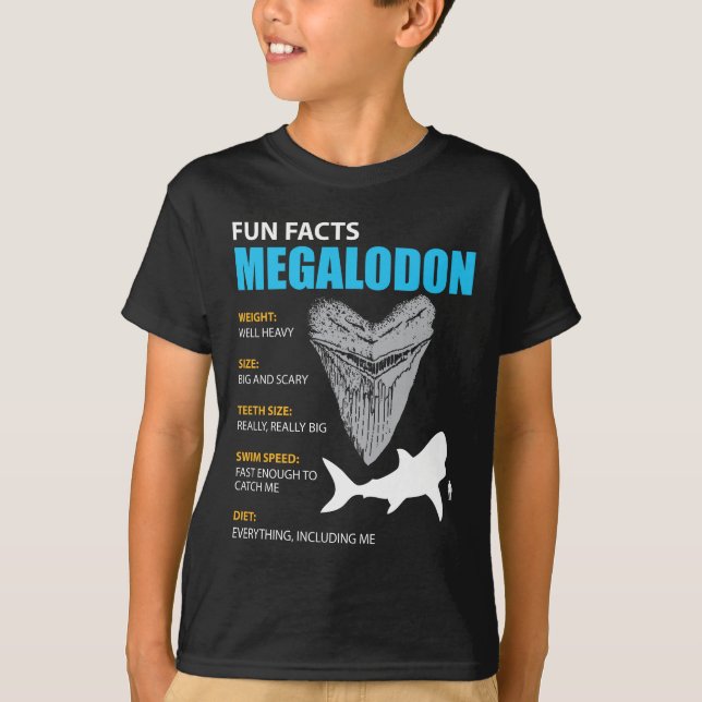 Camiseta Presente do tshirt de Megalodon grande para (Frente)