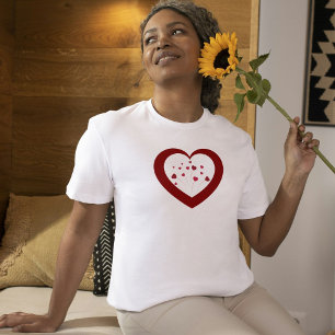 Camiseta Presente Elegante Coração Vermelho Dia dos Namorad