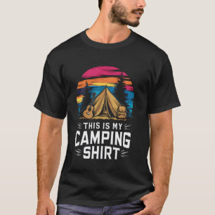 Camiseta Presente Engraçado Acampamento Amante Tenda Violão