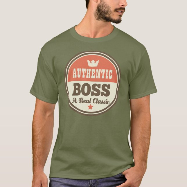 Camiseta Presente (engraçado) autêntico do chefe (Frente)