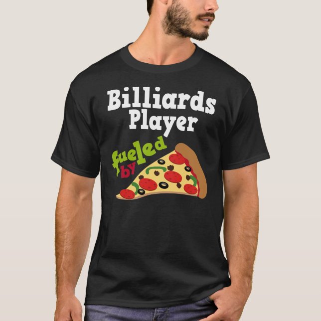 Camiseta Presente (engraçado) da pizza do jogador de bilhar (Frente)