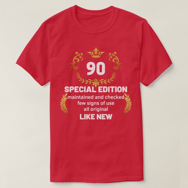 Camiseta presente engraçado de 90 de aniversário com 90 ano (Frente do Design)
