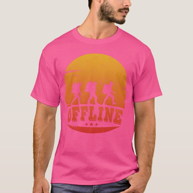 Camiseta Presente engraçado de caminhada, acampamento offli (Frente)
