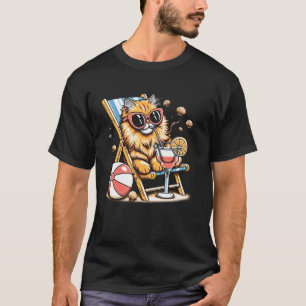Camiseta Presente engraçado de férias de verão de gato para