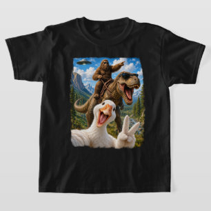 Camiseta Presente engraçado de ganso Selfie Pé Grande T Rex