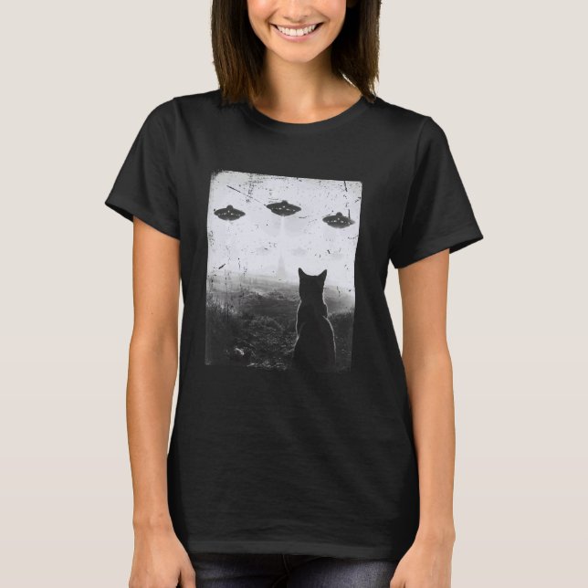 Camiseta Presente engraçado de gato selfie com amante de OV (Frente)