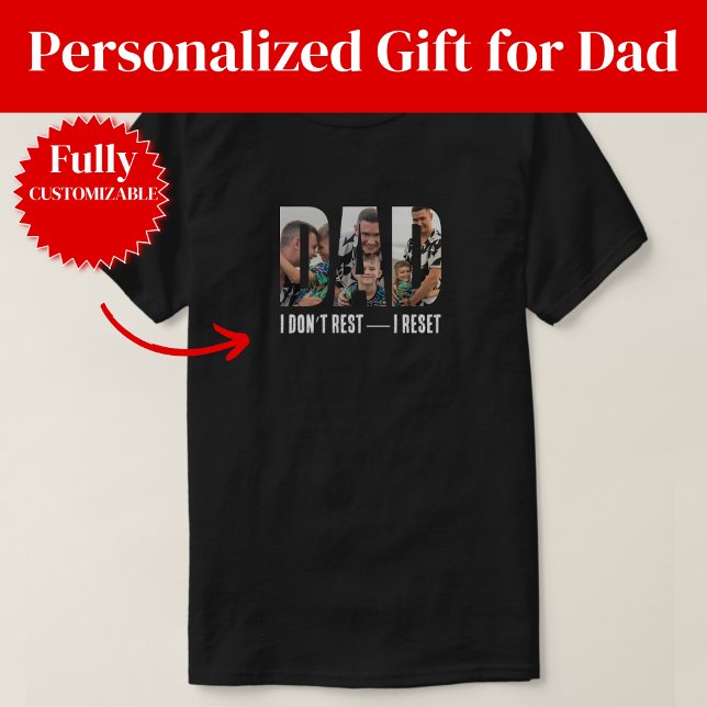 Camiseta Presente Engraçado de Humor do Pai Reset (Funny Reset Dad Humor Gift T-Shirt)