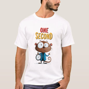 Camiseta Presente Engraçado de Macaco de Um Segundo para o 