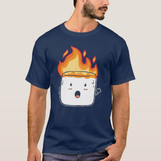 Camiseta Presente engraçado de marshmallow queimando para a