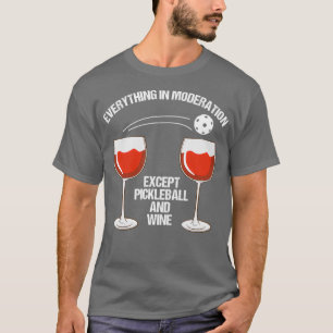 Camiseta Presente Engraçado de Pickleball e Vinho