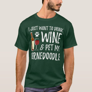 Camiseta Presente engraçado de vinho para amantes de cães B