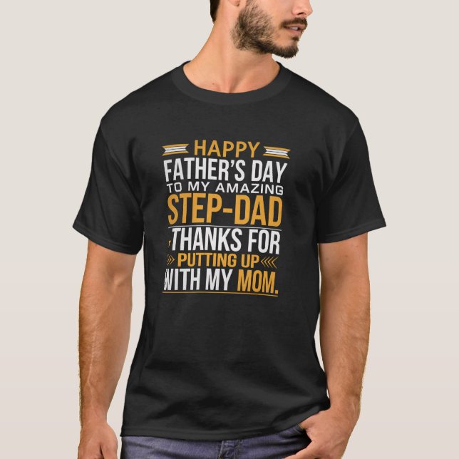 Camiseta Presente engraçado do Dia dos Pais do Padrasto da  (Frente)