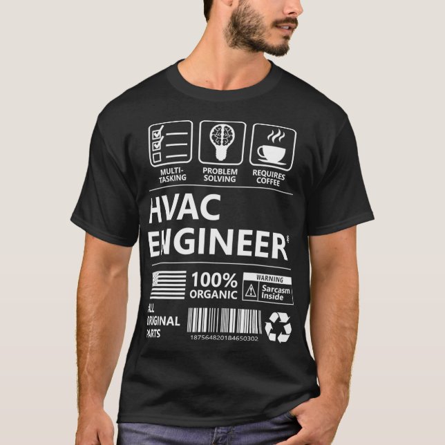 Camiseta Presente engraçado do Engenheiro HVAC (Frente)