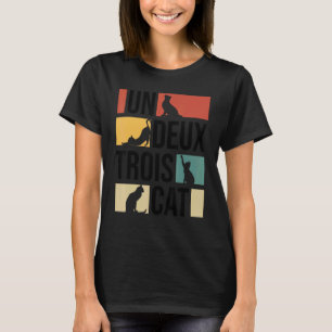 Camiseta Presente engraçado do gato Un Deux Trois Gato fixe