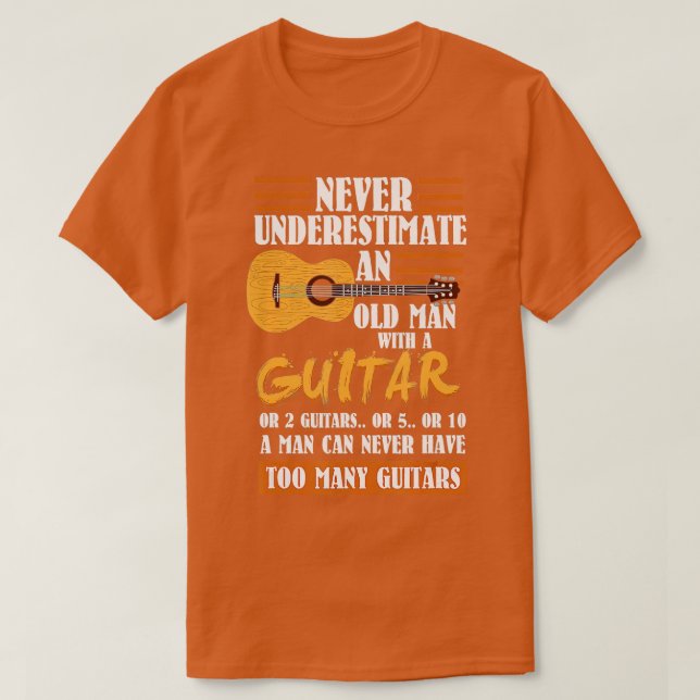 Camiseta Presente Engraçado Do Jogador De Violão Acústico (Frente do Design)