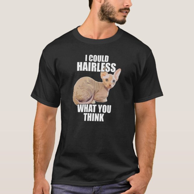 Camiseta Presente engraçado do meme pun do gato Sphynx sem  (Frente)