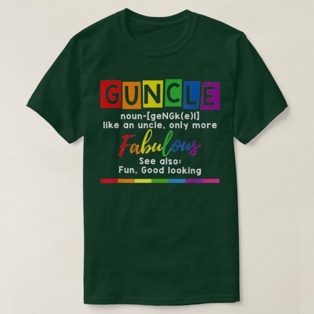 Camiseta Presente Engraçado Orgulho gay de Definição de Gun (Frente do Design)