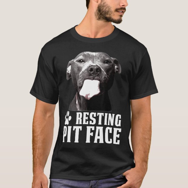 Camiseta Presente engraçado para amantes de cães Pitbull de (Frente)