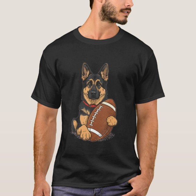 Camiseta Presente engraçado para amantes de futebol e cães  (Frente)