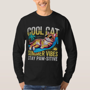 Camiseta Presente engraçado para amantes de gatos no verão,