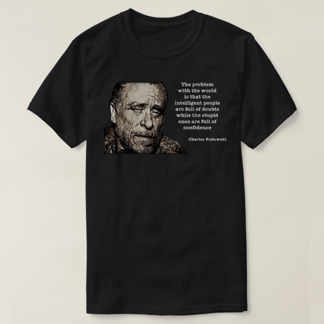 Camiseta Presente Engraçado Para Charles Bukowski Oferece F (Frente do Design)