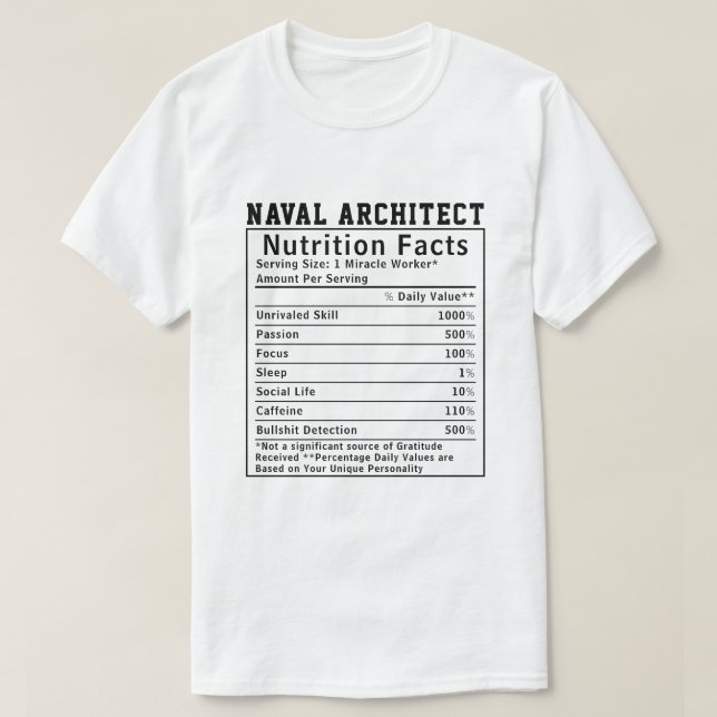 Camiseta Presente engraçado para chefe de fatos de nutrição (Frente do Design)