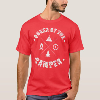 Camiseta Presente engraçado para mulheres que acampam Rainh