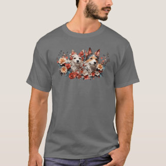 Camiseta presente engraçado para o cachorro Flores