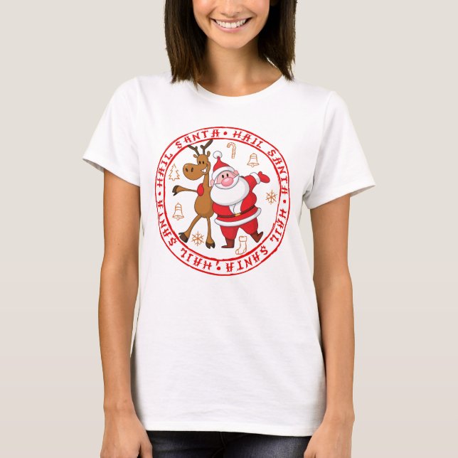Camiseta presente engraçado para Papais noeis de Natal (Frente)