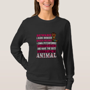 Camiseta Presente Equestre   Cuidado Com Cavalos De Corrida