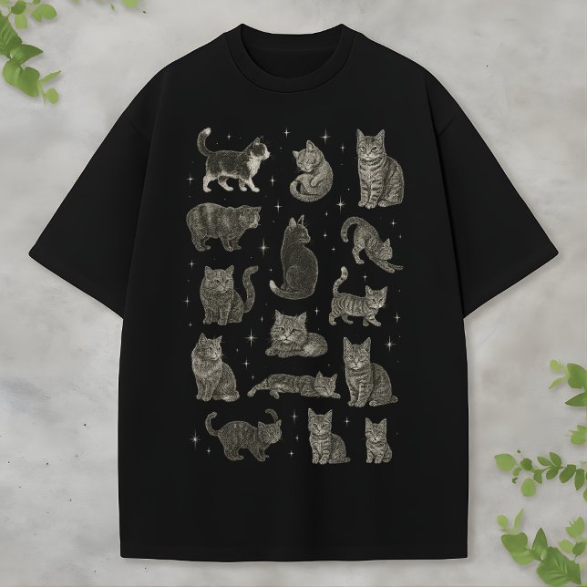 Camiseta Presente Estético para Amante de Gato Celestial Vi (Criador carregado)