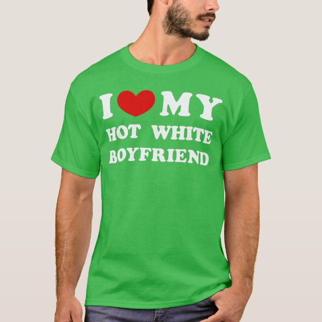 Camiseta Presente Eu Amo Meu Namorado Branco e Gato (Frente)