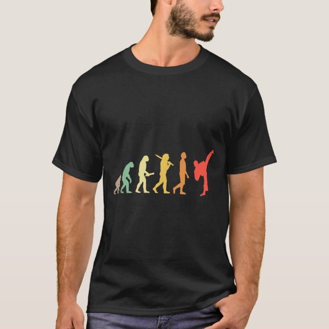 Camiseta Presente Evolução de Karatê Retro para Karateka (Frente)