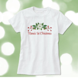 Camiseta Presente excelente! Nana's First Christmas Sweatsh