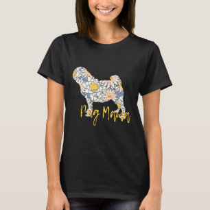 Camiseta Presente Feminino de Natal e Aniversário Pug Mama