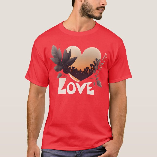 Camiseta Presente Folhas de Design de Amor (Frente)