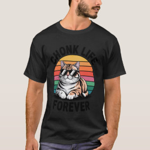 Camiseta Presente Gato Vida Gorda Homens Mulheres Crianças