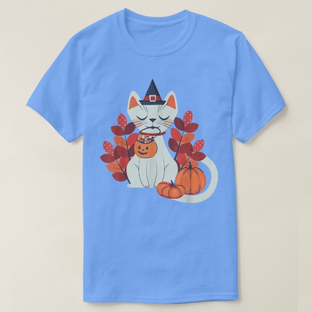 Camiseta Presente Gráfico de Autumn Cat Vintage (Frente do Design)
