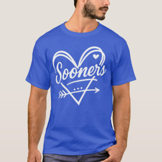 Camiseta Presente Gráfico de Seta do Coração Sooner Vintage